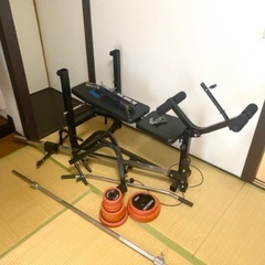 【値下げしました】【引取り限定】ファイティングロード/キングスセット/40kg分のプレート付き/中古／ギス少し