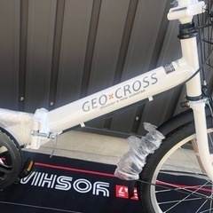 新車☆6段変速　バスケット付き折り畳み自転車20インチ　ジオクロスミニ　ホワイト