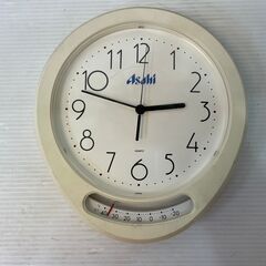 掛け時計 Asahi 温度計付 全長約23cm