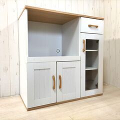 食器棚 キッチン収納 レンジ台 ホワイト系 R06004