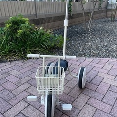 【再度値下げしました】無印良品 三輪車 舵取り棒付き アイボリー...