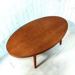 楕円形 木製 ローテーブル N06074
