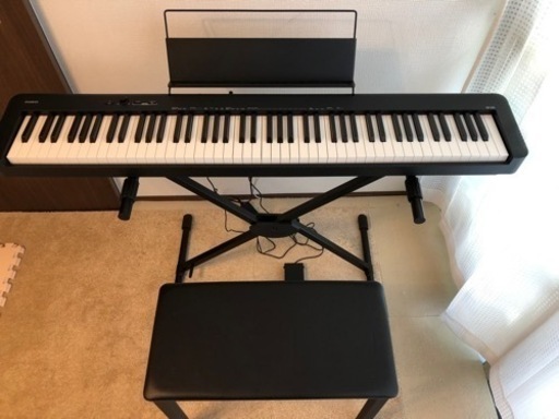 【3点セット】電子(デジタル)ピアノ CASIO CDP-S100BK(2019年製)、Rolandスタンド、椅子