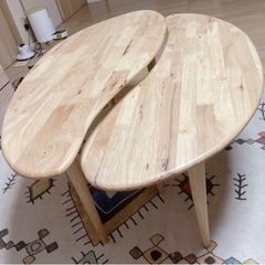 北欧風 センター テーブル 天然木 無垢材 コーヒー テーブル ...