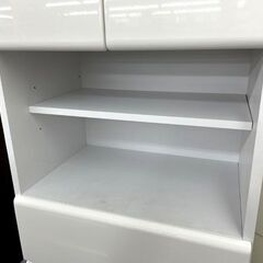 スリムレンジボード 幅59.5×奥行40×高さ179.5cm 白/ホワイト エナメル調