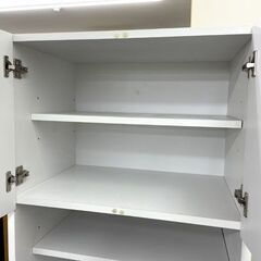 スリムレンジボード 幅59.5×奥行40×高さ179.5cm 白/ホワイト エナメル調