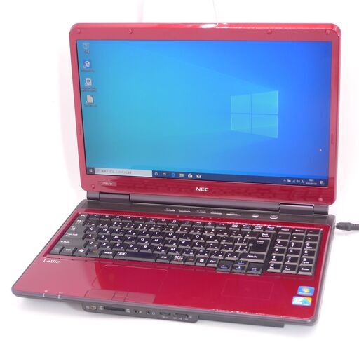 高速SSD Wi-Fi有 16型ワイド 赤色 ノートパソコン NEC PC-LL750WG3KS 中古良品 Core i5 4GB BD-R 無線LAN Windows10 Office済