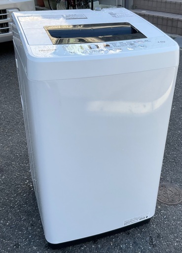 【RKGSE-787】特価！ハイセンス/Hisense/4.5kg洗濯機/HW-E4502/中古/2018年製/当社より近隣無料配達OK！