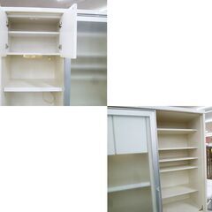 現状品 松田家具 大型レンジボード 幅120.5×奥行45×高さ198cm ホワイト