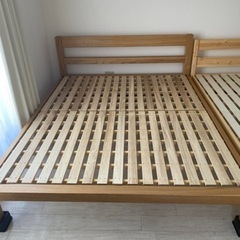中古　◆ 無印良品　木製　クイーン　ベッド　マットレス　超高密度...