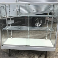 アルミ製 ガラスショーケース 前開き