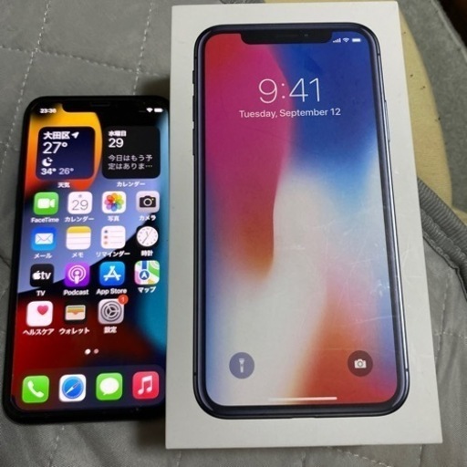 最終案内!美品!iPhoneX スペースグレイ 64GB!!圧倒的値下げ 箱、付属品揃ってます! - 大田区