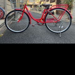 【ネット決済】✅美品💝真っ赤な自転車💝27インチ外装変速譲渡証明...
