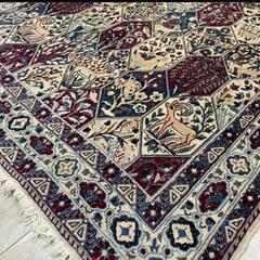 【全国発送可能！】70万円で購入！高級ぺルシャ絨毯 ナイン産 ウール 手織り ラグ