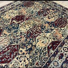 【全国発送可能！】70万円で購入！高級ぺルシャ絨毯 ナイン産 ウール 手織り ラグ