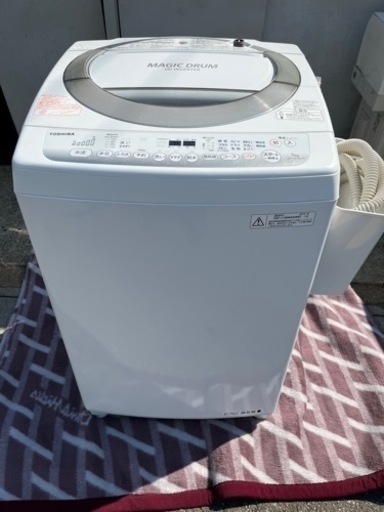 美品 大容量 2015年製 東芝 7kg 全自動洗濯機【AW-7DE3MG】マジックドラム とっておき専用ボタン 風呂水吸水 毛布 槽洗浄、槽乾燥