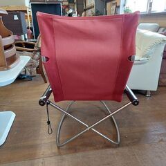 二―チェア　エックスロッキング＆オットマン　レンガＸダークブラウン　折りたたみ　【愛品倶楽部柏店】
