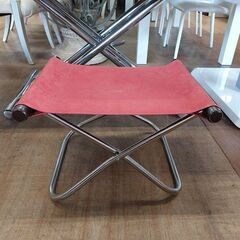 二―チェア　エックスロッキング＆オットマン　レンガＸダークブラウン　折りたたみ　【愛品倶楽部柏店】