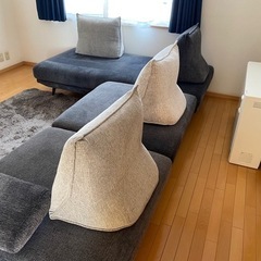 【値下げしました！】3人掛けソファ 美品 スイデコ 3分割 背もたれ移動可能