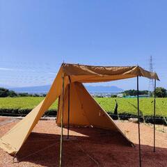 Waq Alpha TC/FT ファミリー用ワンポールテント/火の粉に強いTC素材/サイドフラップ付