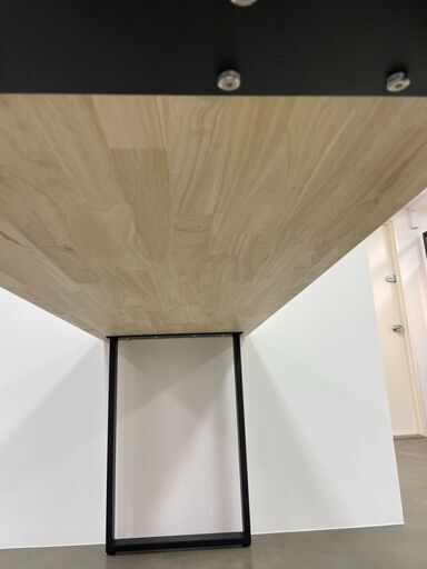 【ほぼ新品】テーブル・デスク ウッド（ゴム集成材） 清水材木 脚ブラック