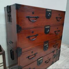 【全国発送可能！】【松本箪笥 】 時代箪笥 欅 箪笥 金具タンス 彫金手打金具 和家具  民芸家具 