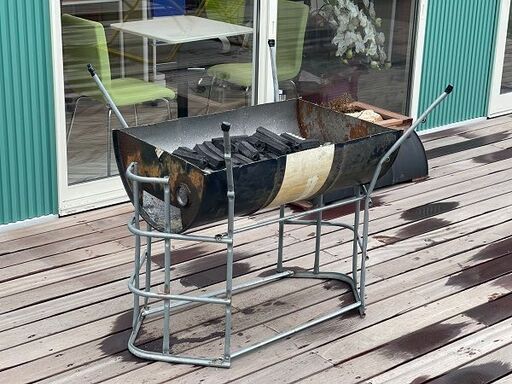 ドラム缶BBQコンロ②★バーベキューに最適★千葉市内直接引き取り可