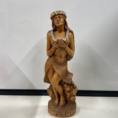 グアム  フラガール  木彫り オブジェ 小物 置物 ハワイアン 