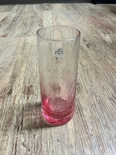 津軽びいどろ　ミニ花器　ピンク