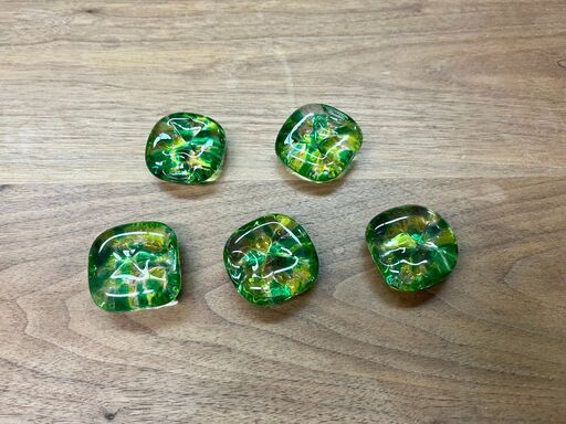 津軽びいどろ　箸置き5個セット　グリーン