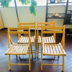 木製折りたたみ椅子　4脚セットが無料！