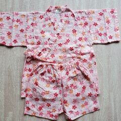 子供服　甚平　90㎝　ピンク　花柄