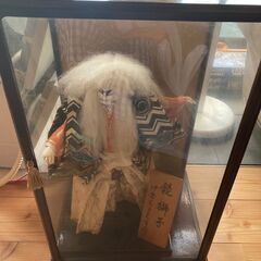 歌舞伎人形 鏡獅子 ガラスケース（縦60cm、横38cm、奥行き...