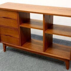 unico/ウニコ SIGNE シグネ ワイドシェルフ 北欧デザイン オープンシェルフ サイドボード オーク突板 中古家具 店頭引取歓迎 R6128)