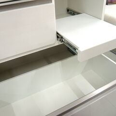 レンジボード キッチンボード 横幅 120.5cm ホワイト系 ニトリ コンセント付き 中古 食器棚 苫小牧西店