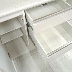 レンジボード キッチンボード 横幅 120.5cm ホワイト系 ニトリ コンセント付き 中古 食器棚 苫小牧西店