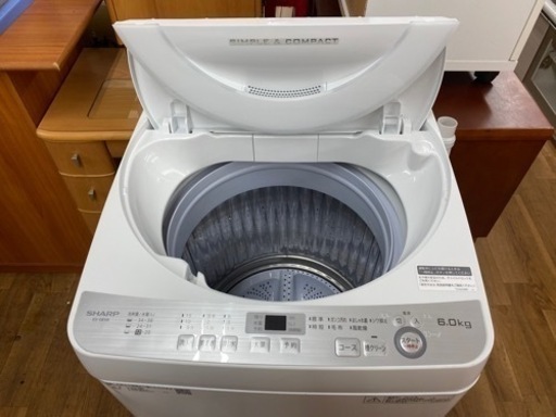 I622 ★ SHARP 6.0㎏ 洗濯機 2018年製 ⭐動作確認済 ⭐クリーニング済