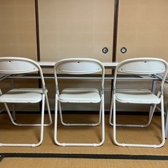 会議机・パイプ椅子4脚セット