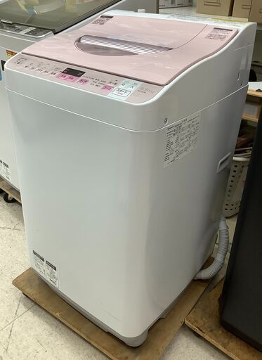 SHARP/シャープ 洗濯乾燥機 洗濯5.5kg/乾燥3.5kg ES-TX5A 2017年製 ピンク【ユーズドユーズ名古屋天白店】 J1904