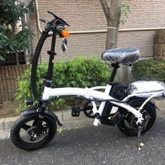 新品　ホワイト　めちゃ早い　リミッターカット　フル電動自転車　公...