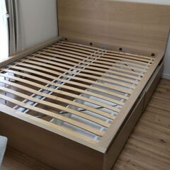 【ネット決済】IKEA MALM クイーンサイズ ベットフレーム 