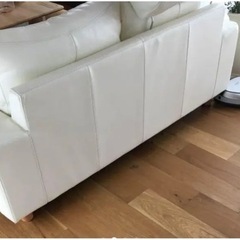 無印良品  革張りワイドアームダウンフェザーポケットソファ ー