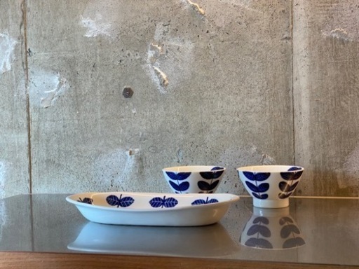 波佐見焼（茶碗、皿、葉柄）石丸陶芸