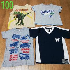 100サイズ　夏用男の子　恐竜　はたらく車　子ども服 半袖Tシャツ