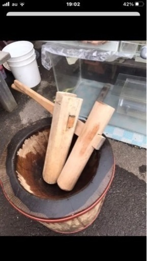 臼、餅臼、餅つき臼、杵、丸太