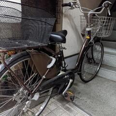 【ブリジストン電動アシスト自転車】後ろ大きい籠設置、後輪チューブ...