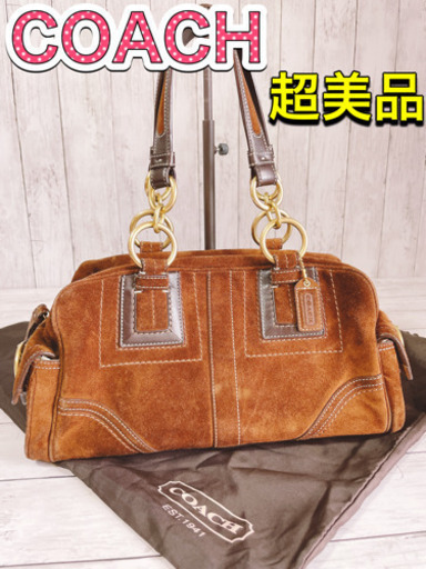 H1181 美品　COACH コーチ　ソーホースエード　サッチェル F10061