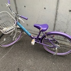 子ども用自転車　紫　タイヤが何インチかはあとで確認します。
