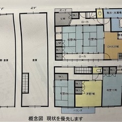  二階建て28畳の車庫.倉庫付き.5DK戸建て賃貸！ペット可能