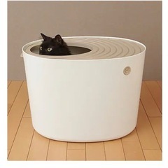 【中古・無料】猫用トイレ本体 深型 固まる猫砂対応B